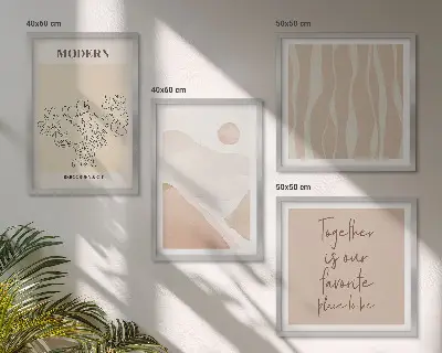 Multi-piece wall decor set abstract shapes and colors