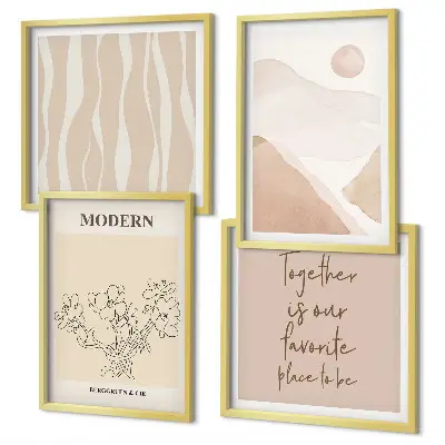 Multi-piece wall decor set abstract shapes and colors