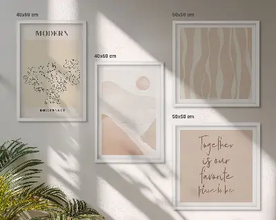Multi-piece wall decor set abstract shapes and colors