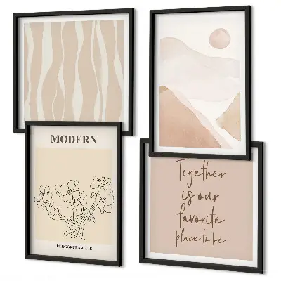 Multi-piece wall decor set abstract shapes and colors