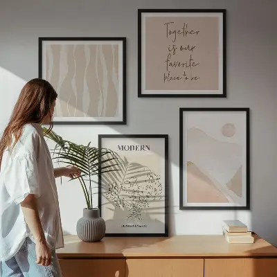 Multi-piece wall decor set abstract shapes and colors