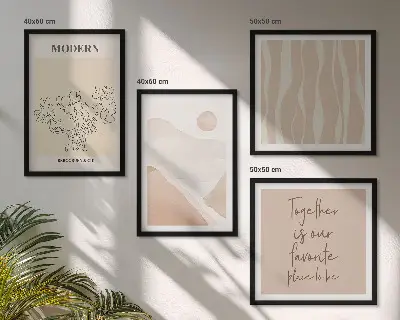 Multi-piece wall decor set abstract shapes and colors