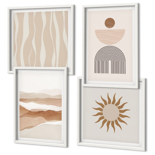 Wall art set Abstract landscape nature geometry