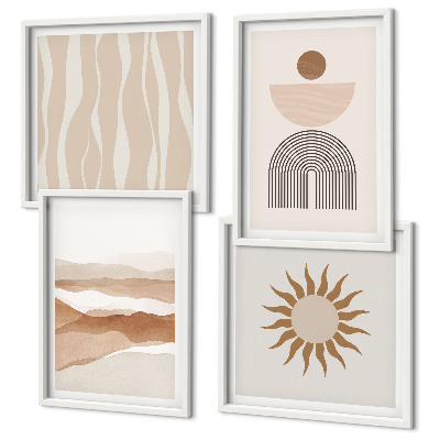 Wall art set Abstract landscape nature geometry