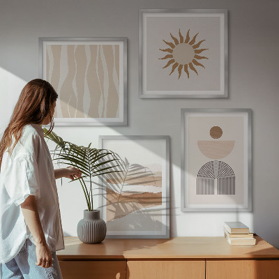 Wall art set Abstract landscape nature geometry