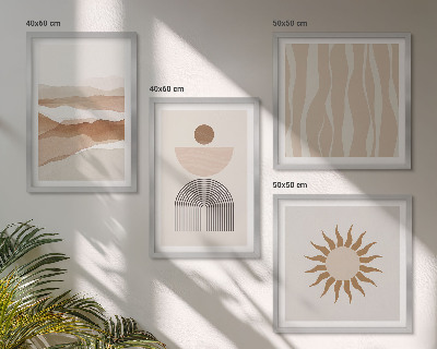 Wall art set Abstract landscape nature geometry