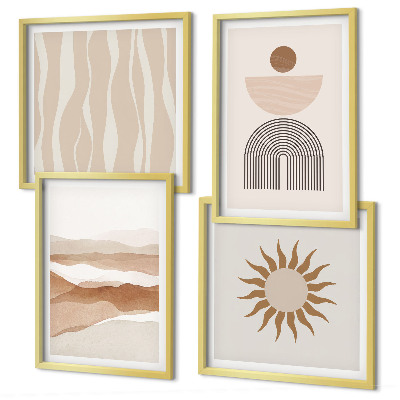Wall art set Abstract landscape nature geometry