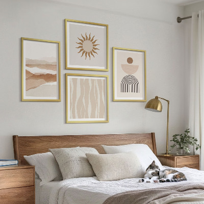 Wall art set Abstract landscape nature geometry