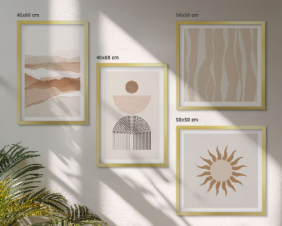 Wall art set Abstract landscape nature geometry