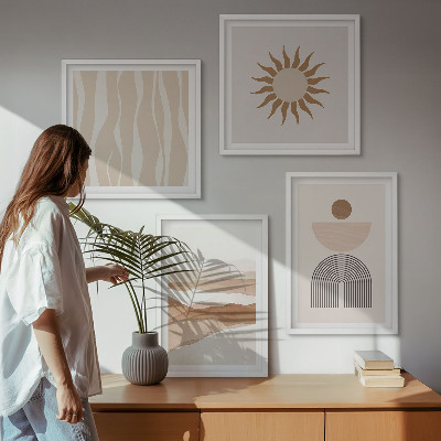 Wall art set Abstract landscape nature geometry