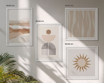 Wall art set Abstract landscape nature geometry