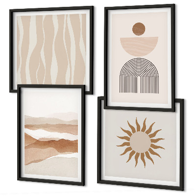 Wall art set Abstract landscape nature geometry