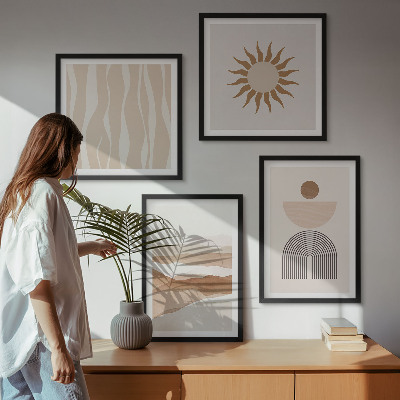Wall art set Abstract landscape nature geometry