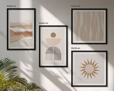 Wall art set Abstract landscape nature geometry