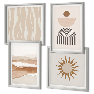 Wall art set Abstract landscape nature geometry