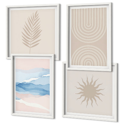 Multi-piece wall decor set Sun waves abstract lines