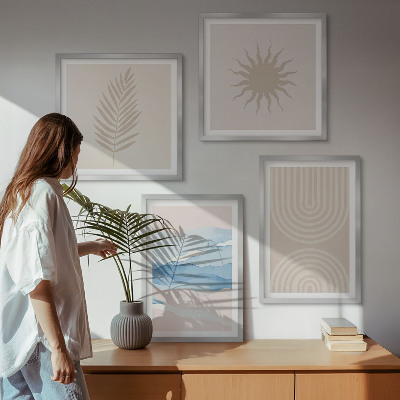 Multi-piece wall decor set Sun waves abstract lines