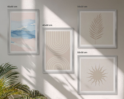 Multi-piece wall decor set Sun waves abstract lines