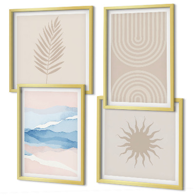 Multi-piece wall decor set Sun waves abstract lines