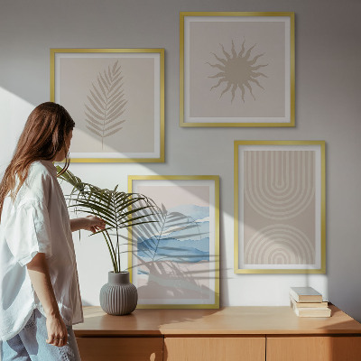 Multi-piece wall decor set Sun waves abstract lines