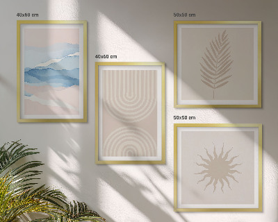 Multi-piece wall decor set Sun waves abstract lines