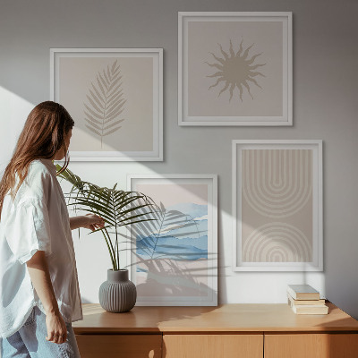 Multi-piece wall decor set Sun waves abstract lines