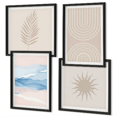 Multi-piece wall decor set Sun waves abstract lines