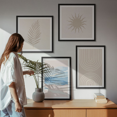 Multi-piece wall decor set Sun waves abstract lines