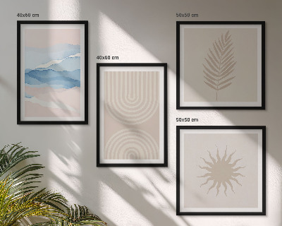 Multi-piece wall decor set Sun waves abstract lines