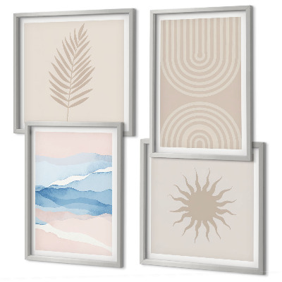 Multi-piece wall decor set Sun waves abstract lines
