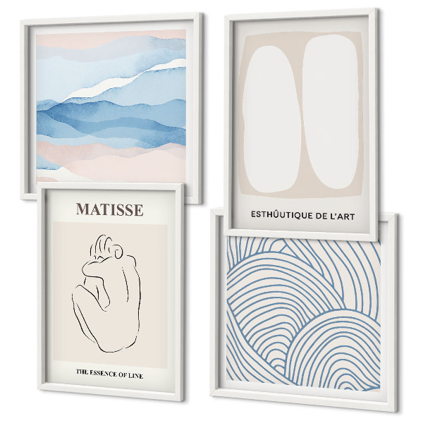 Set of 4 wall art pieces Matisse's abstract forms