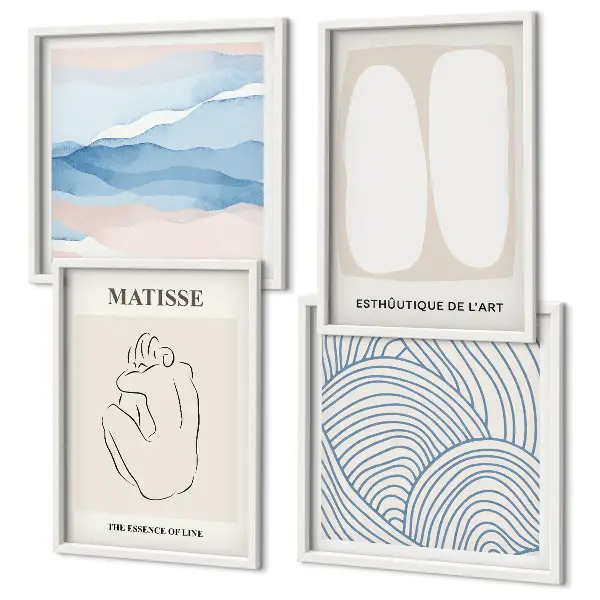 Matisse abstract forms wall art set of 4 pieces