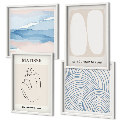 Set of 4 wall art pieces Matisse's abstract forms