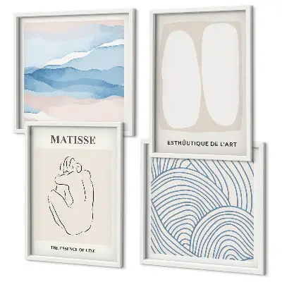 Matisse abstract forms wall art set of 4 pieces