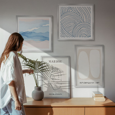 Set of 4 wall art pieces Matisse's abstract forms