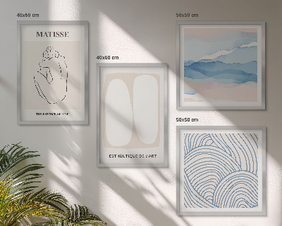 Set of 4 wall art pieces Matisse's abstract forms