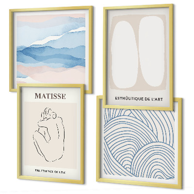 Set of 4 wall art pieces Matisse's abstract forms