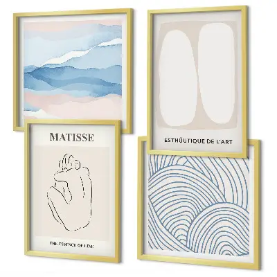 Matisse abstract forms wall art set of 4 pieces