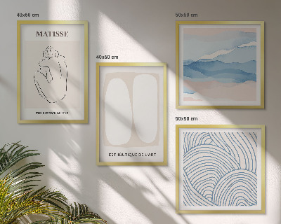 Set of 4 wall art pieces Matisse's abstract forms