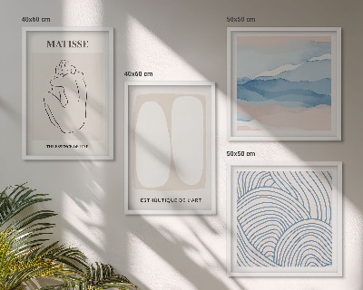 Set of 4 wall art pieces Matisse's abstract forms