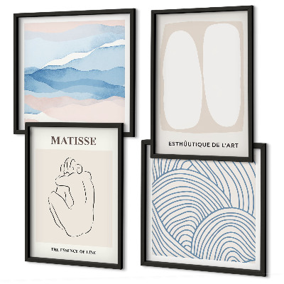 Set of 4 wall art pieces Matisse's abstract forms