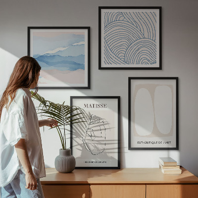 Set of 4 wall art pieces Matisse's abstract forms