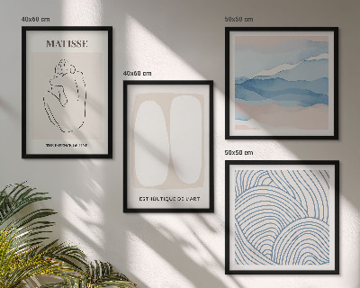 Set of 4 wall art pieces Matisse's abstract forms