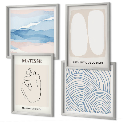 Set of 4 wall art pieces Matisse's abstract forms