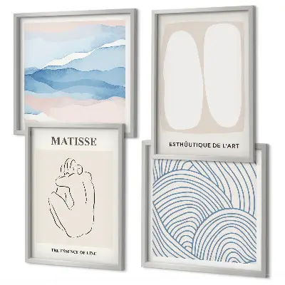 Matisse abstract forms wall art set of 4 pieces