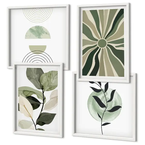 Geometric plant wall decor set multi-piece design