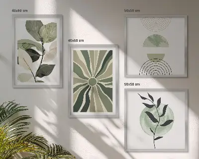 Geometric plant wall decor set multi-piece design