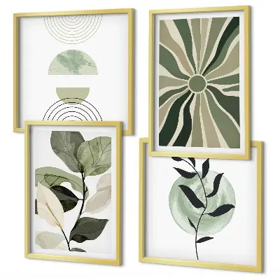 Geometric plant wall decor set multi-piece design