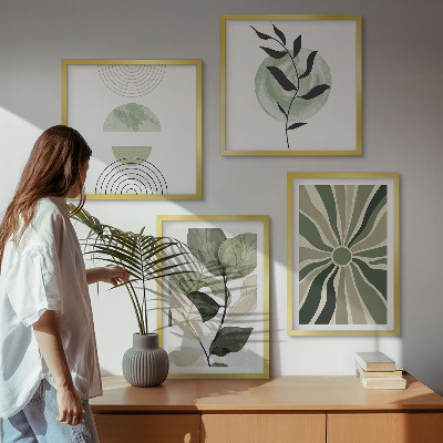 Multi-piece wall decor set Plant geometric shapes