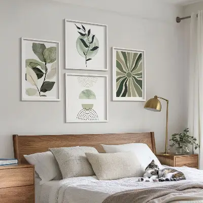 Geometric plant wall decor set multi-piece design